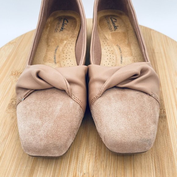 COPY - Clarks Womens Shoes 7 Beige Suede Slip On Comfort Ballet Flats Loafers B… - Picture 4 of 11